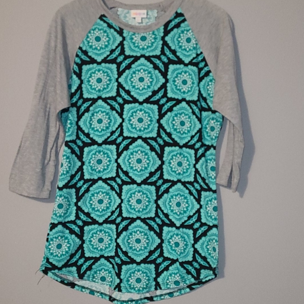 Lularoe Medium Randy Black Green Gray Geometric
